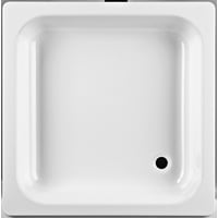 Sofia Hvid Emalje Brusebund – Elegant Badeværelsesløsning