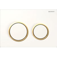 Hvid Geberit Omega20 Round Betjeningsplade Guld - Geberit 943822545  - 4025416310693