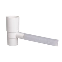 Hvid Plastmo Vandudtag Med Flex Slange 75mm - Plastmo 943822545  - 5702752583408