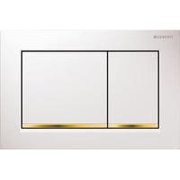 Geberit Omega20 Firkantet Betjeningsplade – Guld og Hvid