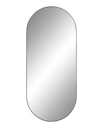 Elegant Ovalt Sort Spejl med Ramme - Begrænset Tilbud!