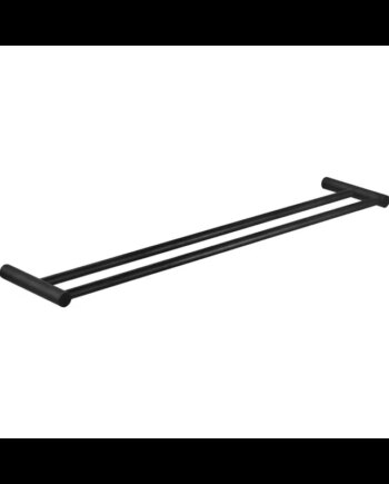 Dobbelt Håndklædestang i Mat Sort – Ideel til Badeværelset