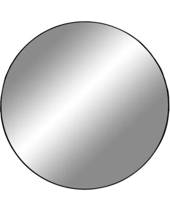 Elegant Sort Ø80 cm Spejl med Metalramme – Stilfuldt Design