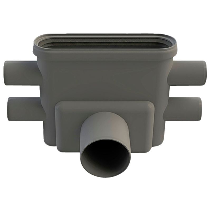Unidrain Udløbshus Linje Ø75mm Vandret Ø40 Sideindl Vandlås - Unidrain 943822545 - 5707692007991
